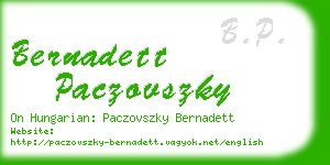 bernadett paczovszky business card